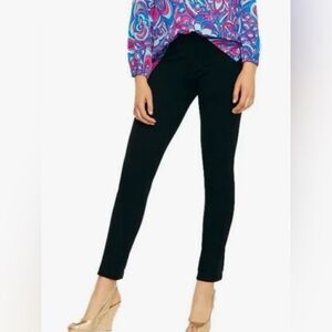 Lilly Pulitzer Slim Fit Cotton Blend Elastic Waist Pants In Black Size 6